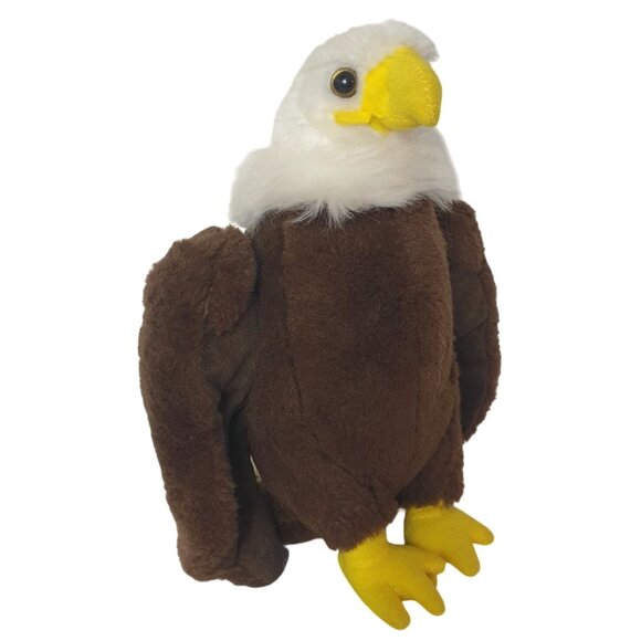 Giftable World American Bald Eagle 12.5" Plush Soft Brown White Wild Birds Toy - Picture 4 of 8